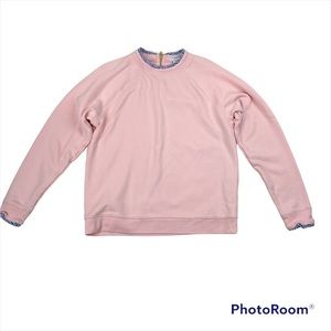 J. Crew Ruffle Neck Sweatshirt Pink Sweater